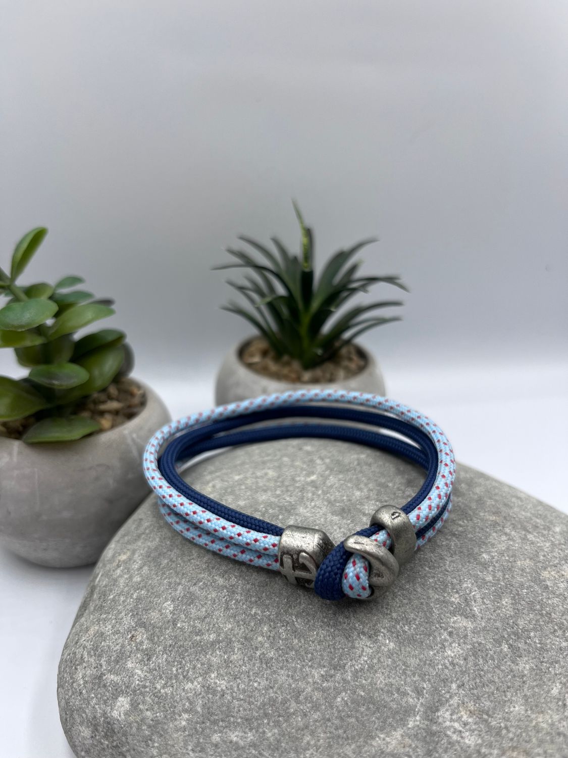 4mm  multi blue Paracord Bracelet - Anchor