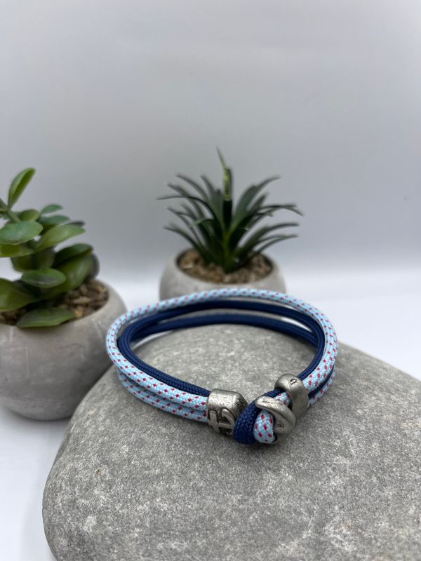 4mm  multi blue Paracord Bracelet - Anchor