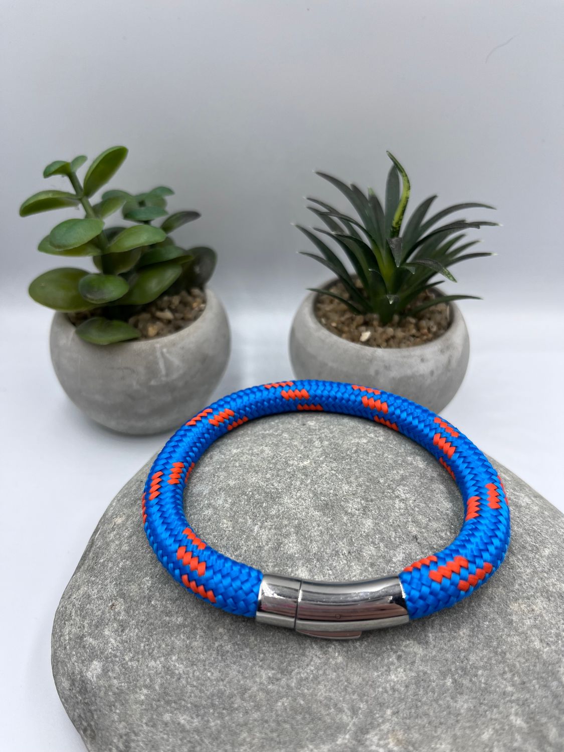 8mm-Blue and orange Sailing Rope Bracelet