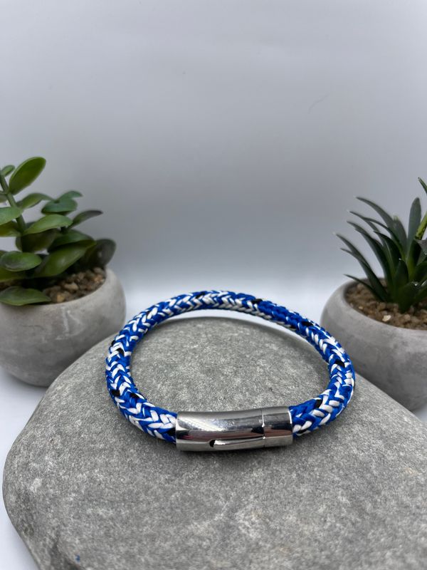 8mm- Blue and white multi Sailing Rope Bracelet