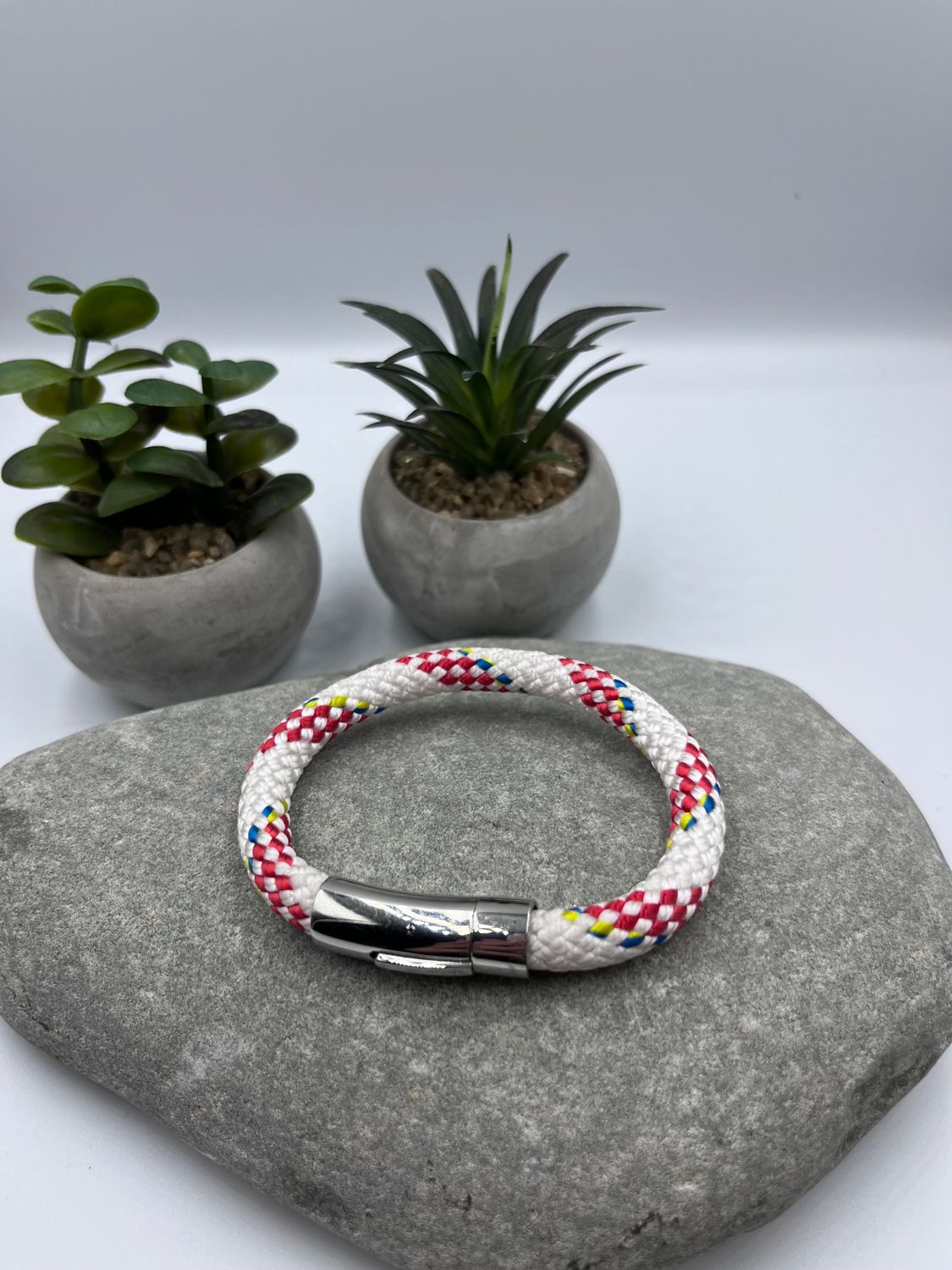 8mm- white Multicoloured Sailing Rope Bracelet