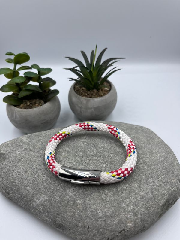 8mm- white Multicoloured Sailing Rope Bracelet