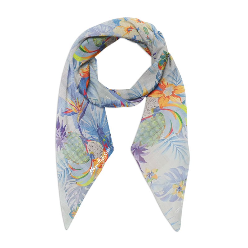 Pashmina 19MN01-1 Azul Al Por Mayor