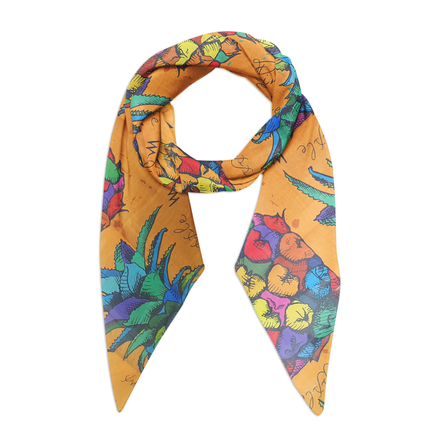 Pashmina 19MA07-4 Naranja Al Por Mayor