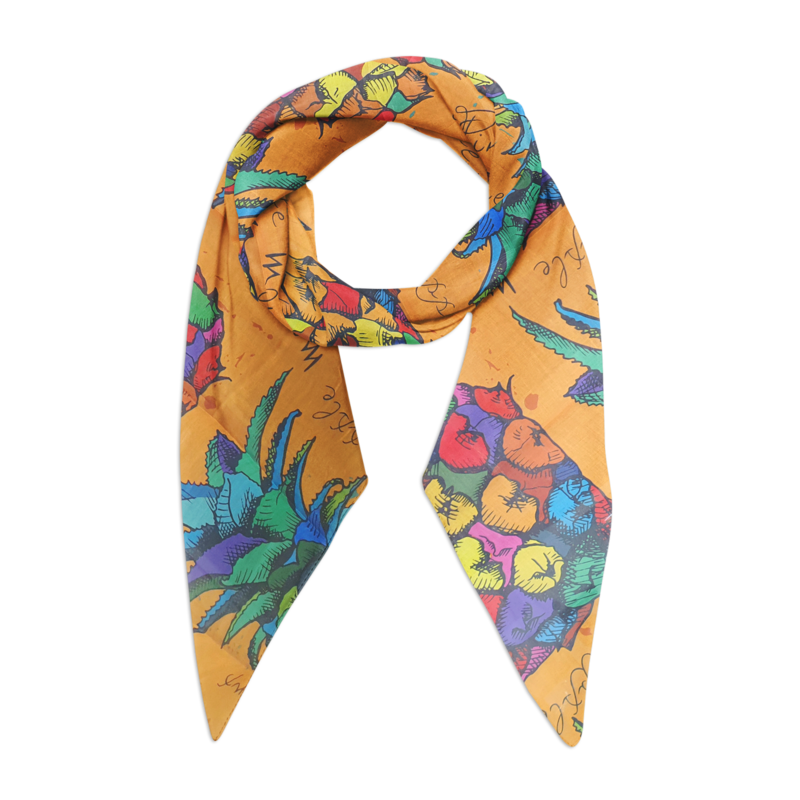 Pashmina 19MA07-4 Naranja Al Por Mayor