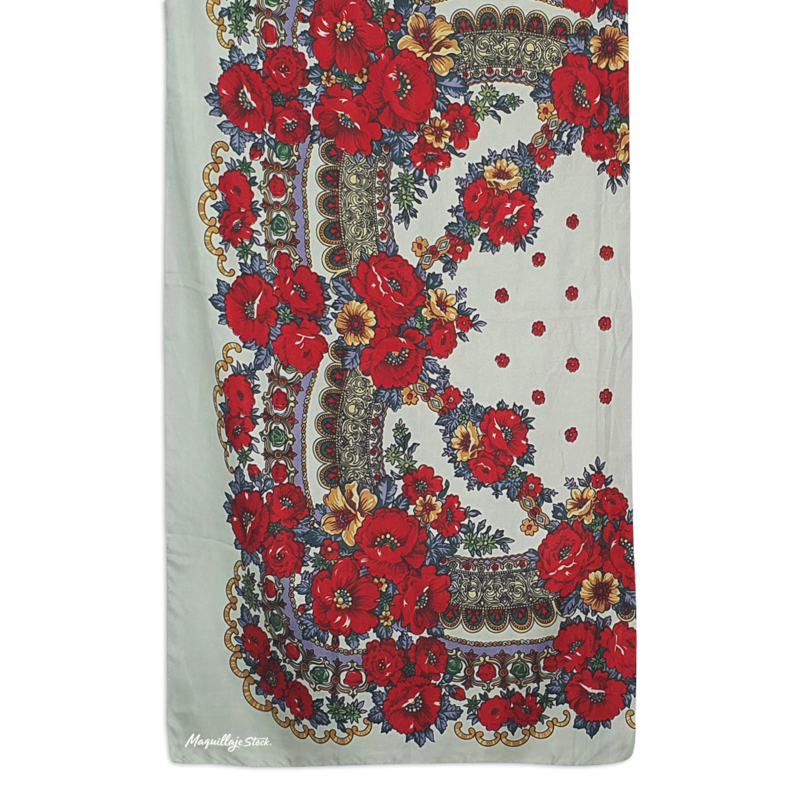 Pashmina 19MF04-1 Crema Al Por Mayor