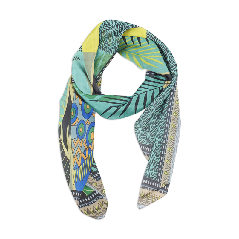 Pashmina 19MF02-5 Verde Al Por Mayor