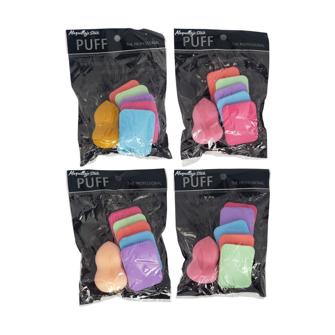 Set Pomo Difuminador Curvo + Esponjas Aplicadoras 99-131 Al Por Mayor