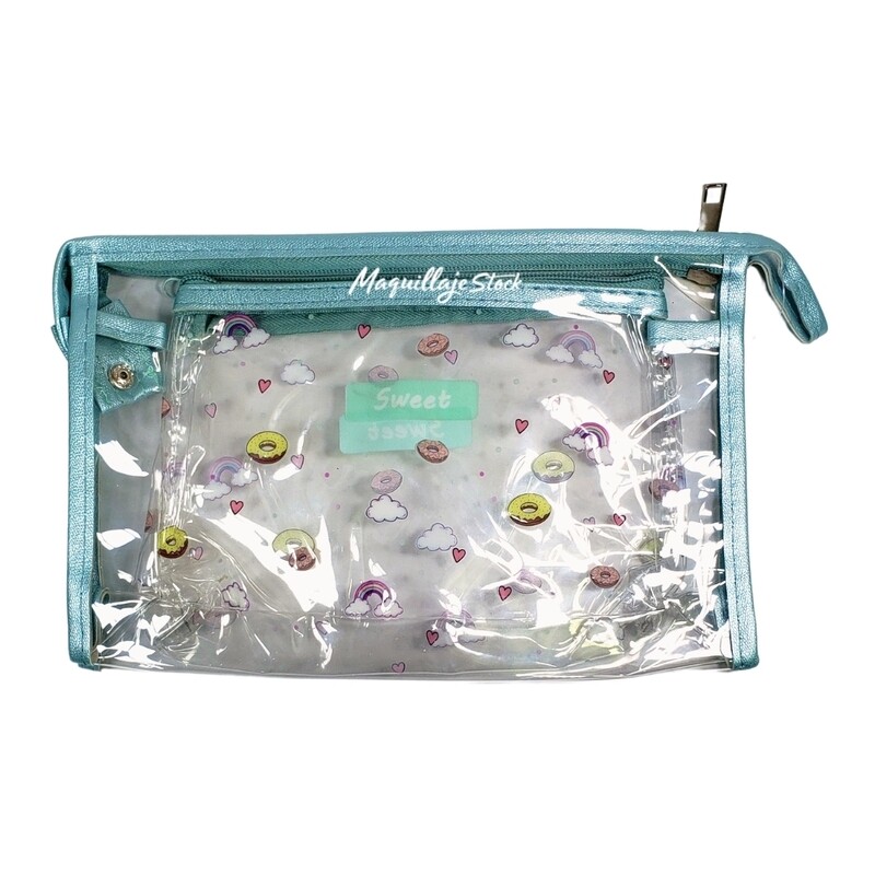 Cosmetiquera Transparente X2 LA-9675 Al Por Mayor