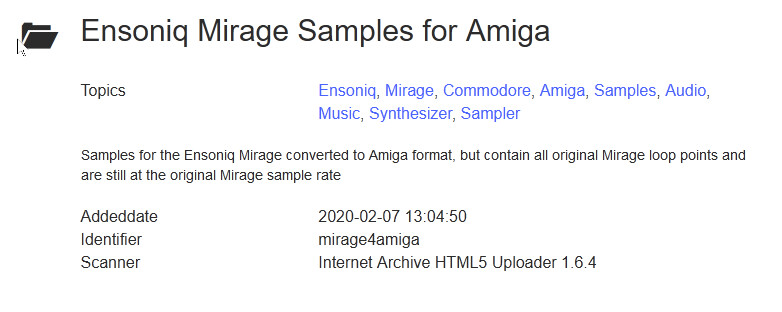 Ensoniq Mirage Sound Collection In Wav Format