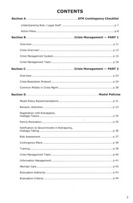Short-Term Mission Crisis Planning and Policies