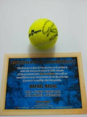 Pallina Tennis Ball RAFAEL NADAL Signed Autografata Signed with COA certificate of authenticity