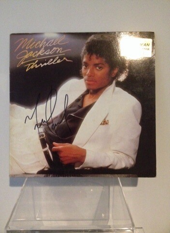 Michael Jackson signed thriller record Autografato Michael Jackson Signed Autograph