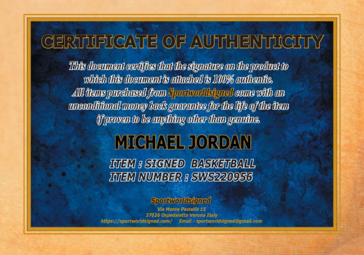 PALLONE AUTOGRAFATO NBA MICHAEL JORDAN  SIGNED HAND SIGNED AUTOGRAPH MICHAEL JORDAN  BALL SIGNED AUTOGRAPH  SWS220956