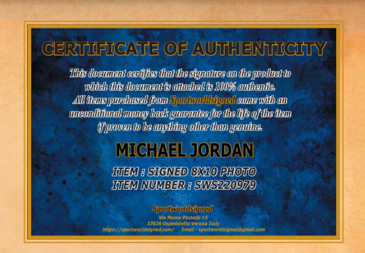 Foto Autografata Michael Jordan Signed Autograph Photo CHICAGO BULLS Michael Jordan  Hand Signed SWS220979