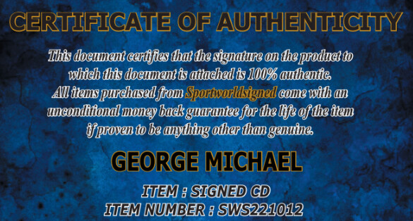CD AUTOGRAFATO GEORGE MICHAEL AUTOGRAFATO CD GEORGE MICHAEL    SIGNED AUTOGRAPH SIGNED CD  GEORGE MICHAEL   AUTOGRAPH SIGNED  CD  AUTOGRAPH SWS221012