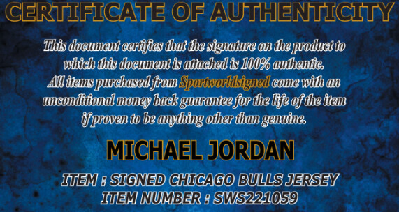 MAGLIA AUTOGRAFATA NBA MICHAEL JORDAN  SIGNED HAND SIGNED AUTOGRAPH MICHAEL JORDAN  JERSEY SIGNED AUTOGRAPH  SWS221059