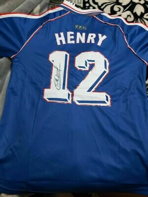 Maglia France Thierry Henry 12  Autografata Signed wich COA certificate France Francia Thierry Henry 12   Signed with coa