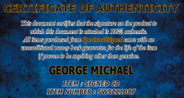 CD AUTOGRAFATO DA GEORGE MICHAEL HAND SIGNED AUTOGRAPH CD GEORGE MICHAEL HAND SIGNED   SWS221087