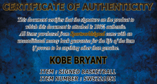 Pallone Kobe Bryant Ball Signed Kobe Bryant Signed Autograph Hand Signed Autografo Autentico Signed Autograph Kobe Bryant Ball  SWS221051
