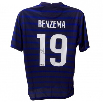 Karim Benzema Signed France Jersey  Signed FRANCIA KARIM Jersey Maglia France Karim Benzema con certificato di autenticita' Signed SIGNED Jersey Camisetas DOUBLE COA CERTIFICATE BECKETT SWS