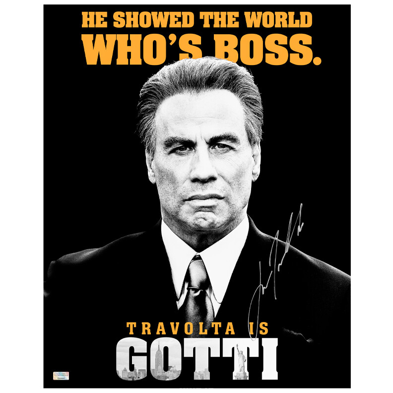 John Travolta Autografo Signed Hand Signed TRAVOLTA Autographed John Gotti Who's Boss 16x20 Poster Poster Autografato