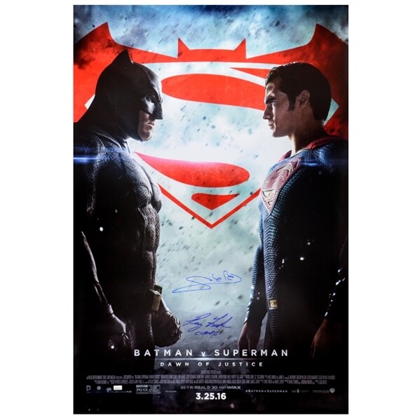 Gal Gadot, AUTOGRAFI HAND SIGNED Ray Fisher Autographed Batman v Superman: Dawn of Justice Original 27x40 Double-Sided Movie Poster Poster Movie Poster AUTOGRAPH SIGNED HAND SIGNED