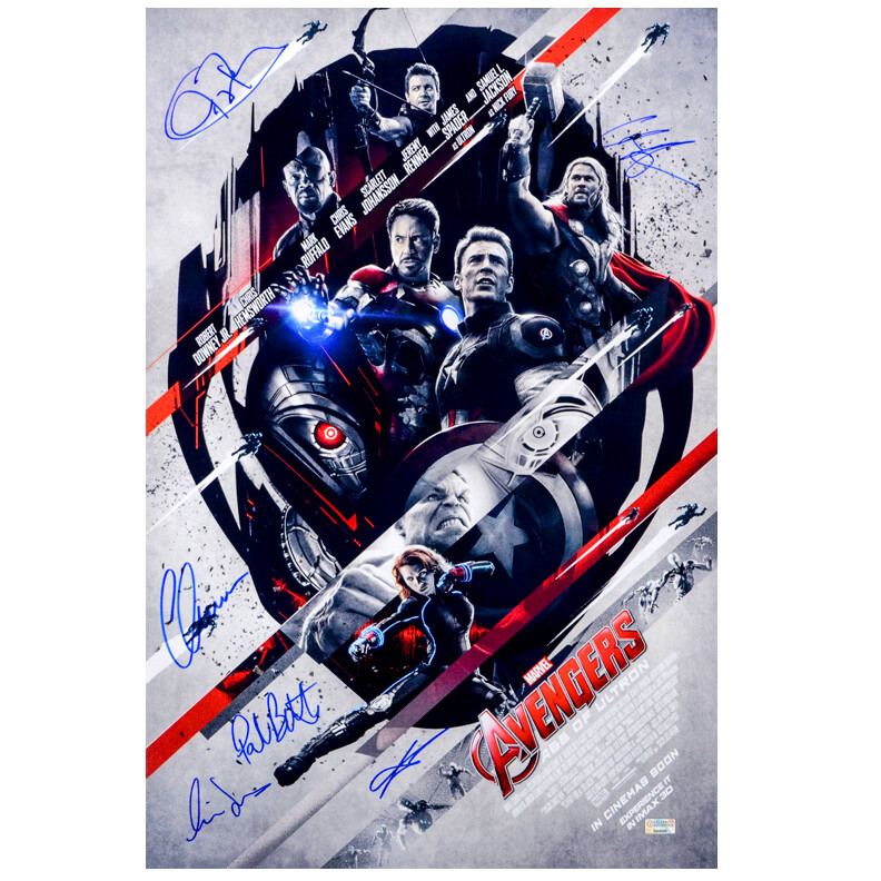 Chris Evans Chris Hemsworth Jeremy Renner Autografi Autographs Hand Signed  and Avengers Cast 2015 Avengers:Age of Ultron 16x24 PosterAUTOGRAPH SIGNED HAND SIGNED