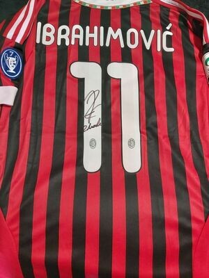 Maglia Jersey Ac Milan Zlatan Ibrahimovic Autografata Signed Autograph Hand Signed Maglia Milan IBRAHIMOVIC  Autografo