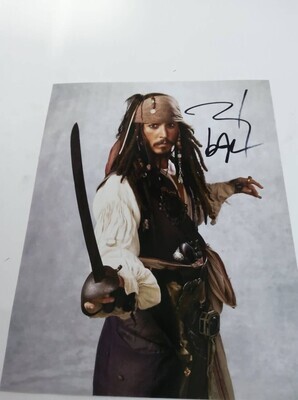 FOTO Jack Sparrow Johnny Depp Autografata Signed + COA Photo Jack Sparrow Johnny Depp Autografato Signed
