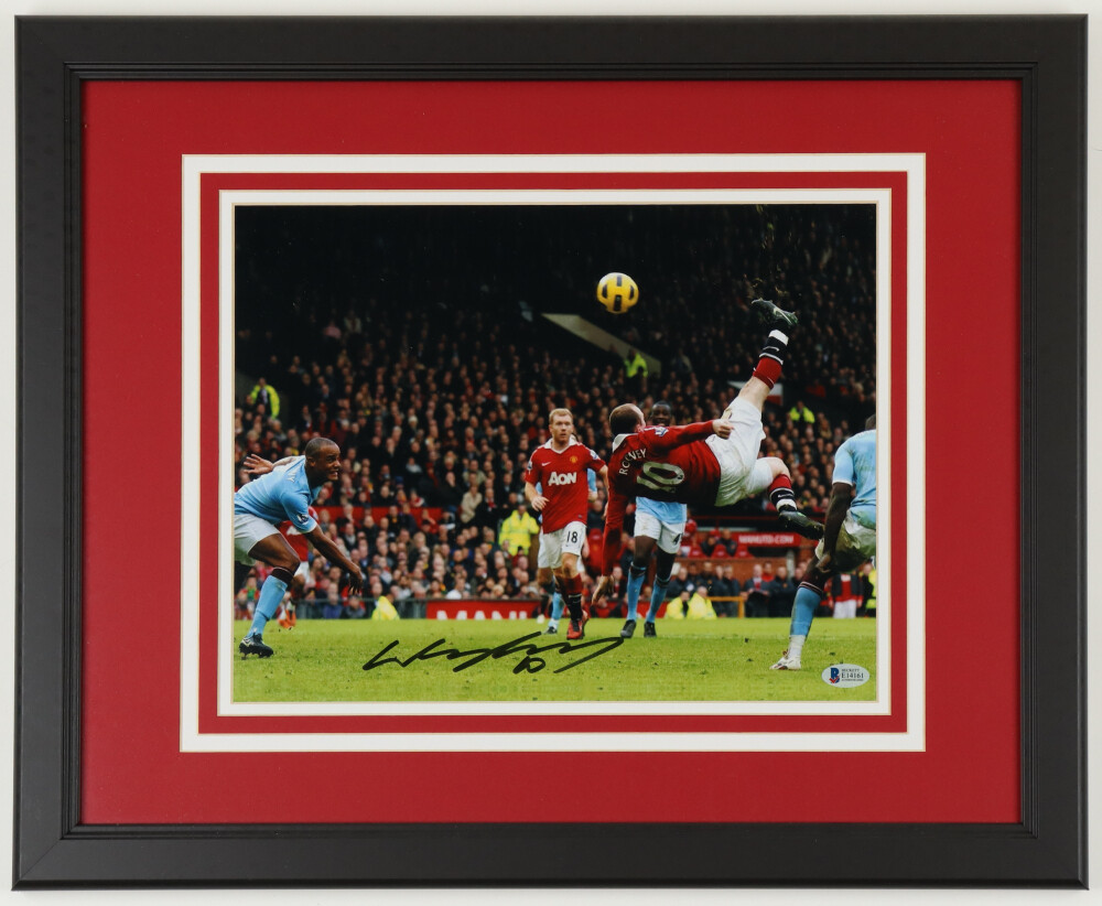 Wayne Rooney Foto Autografata Signed Frame  Signed Manchester United Custom Framed Photo Jersey Signed Autograph Hand SIgned ROONEY 18" x 22"