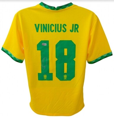 Vinicius Junior Signed BRASILE Jersey Maglia Camisetas Autografato  Signed Autograph Hand SIgned BRAZIL