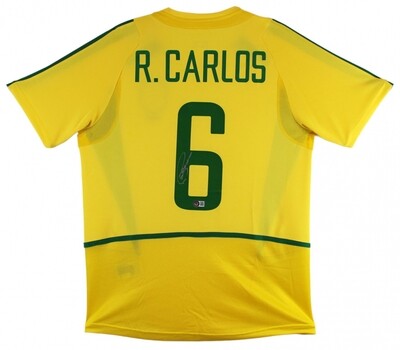 Roberto Carlos Autografo Signed Jersey Signed Brazil Maglia Camisetas Autografato  Signed Autograph Hand SIgned