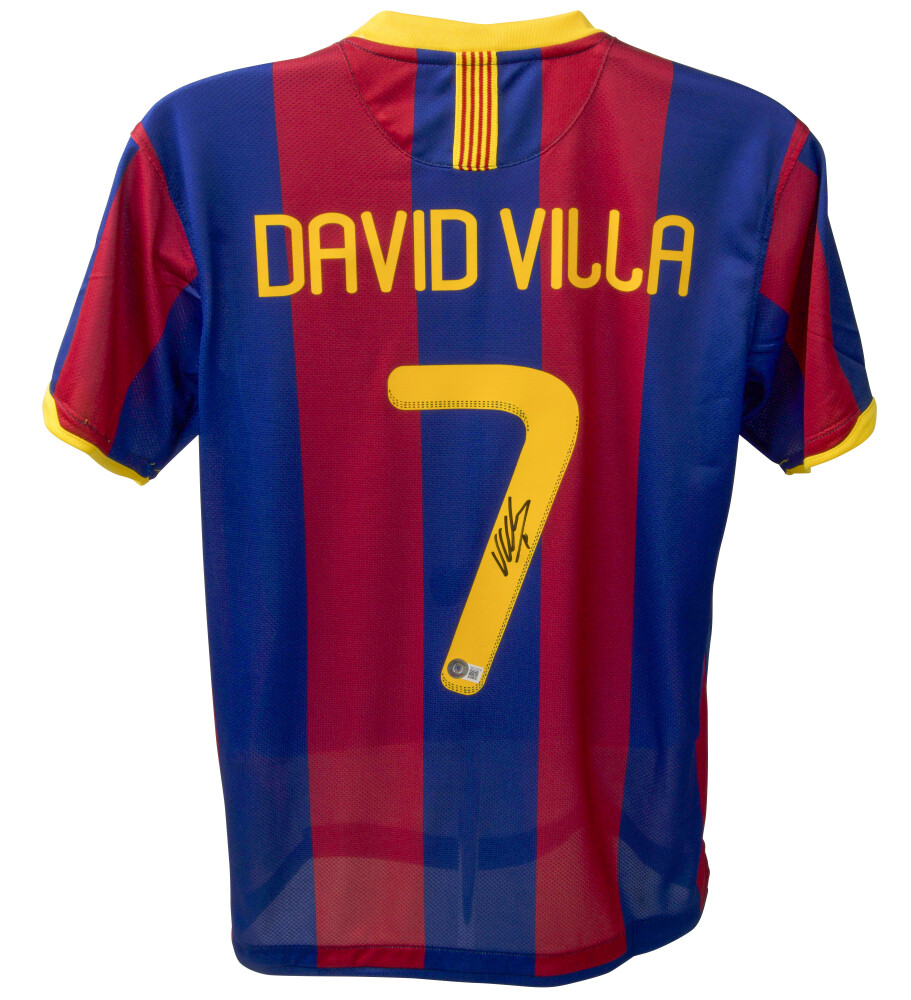 David Villa Maglia Jersey  Camisetas utografata Signed Autograph Hand Signed Villa Barcelona Autografata
