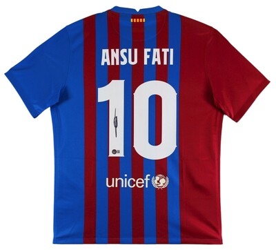Ansu Fatu  Maglia Jersey  Camisetas utografata Signed Autograph Hand Signed ANSU FATI  Barcelona Autografata
