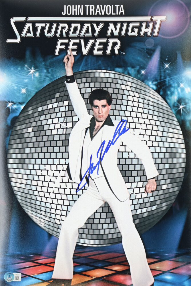 John Travolta  Foto Autografata Autograph Hand Signed Signed "Saturday Night Fever" 12x18 Photo Foto Autografata