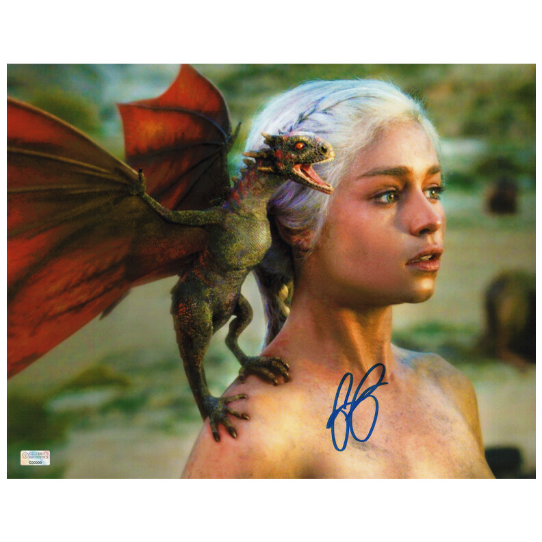 Foto Autografata Emilia Clarke Autographed Game of Thrones Daenerys Targaryen 11x14 Photo Foto Autografata  Trono di Spade