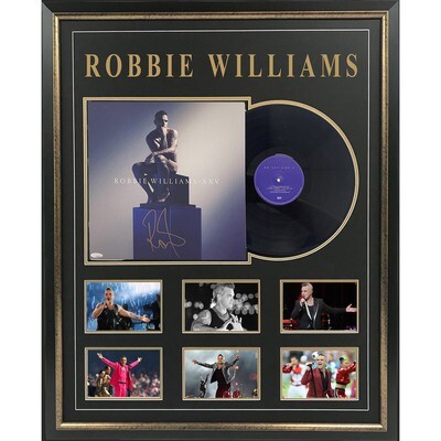 Robbie Williams Autografo  – XXV Signed & Framed Album Cover Disco Autografato Hand Signed AUTOGRAFATA AUTOGRAPH SIGNED AUTOGRAPH