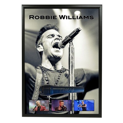 Robbie Williams Autografo  Robbie Williams Signed & Framed Microphone Deluxe Display Autografato Hand Signed AUTOGRAFATA AUTOGRAPH SIGNED AUTOGRAPH