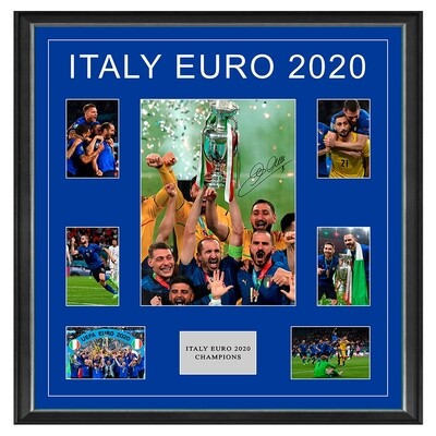 Italy Europei 2020 Autografo Giorgio Chiellini Foto  Euro 2020 Giorgio Chiellini Hand Signed & Framed Photo  AUTOGRAFATA Scarpa Cornice AUTOGRAFO AUTOGRAPH