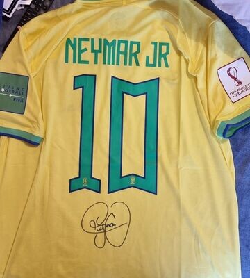Brasile Brazil World Cup 2022 NEYMAR 10  Autografata Signed Hand Signed Autograph NEYMAR