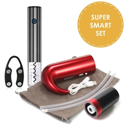 «SUPER SMART SET» (набор из электроаэратора, сенсорного электроштопора и автоматической вакуумной пробки)