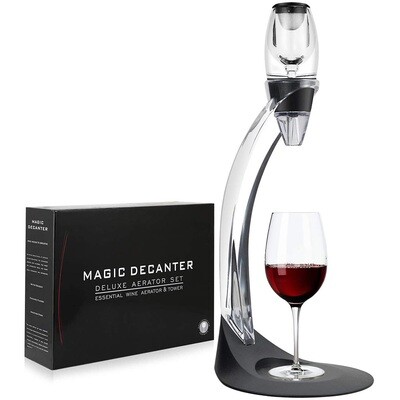 Делюкс-набор с аэратором для вина (с подставкой для бокала) и вакуумной пробкой