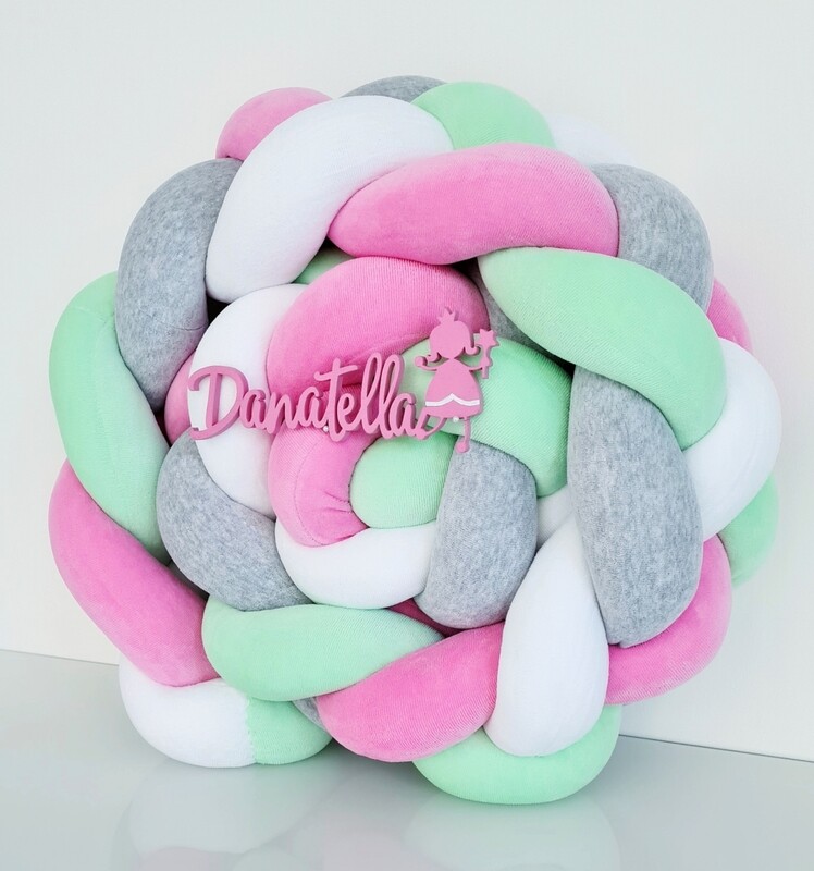 Paracolpi Intrecciato Verde Bianco Rosa Grigio