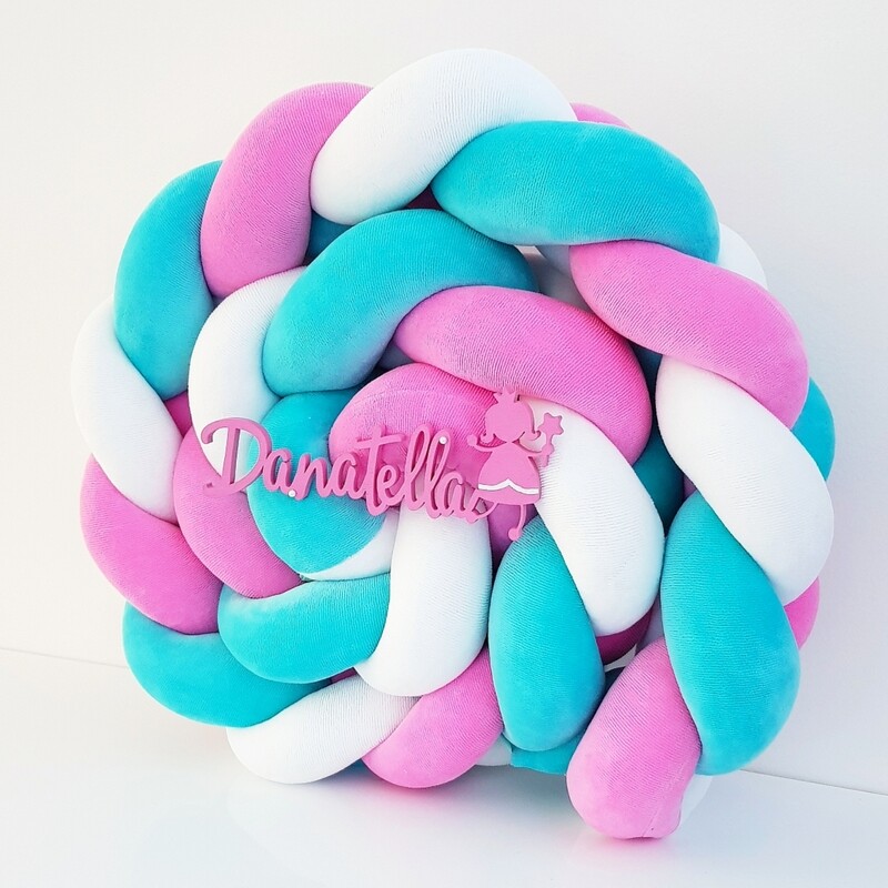 Paracolpi Intrecciato Bianco Menta Fucsia