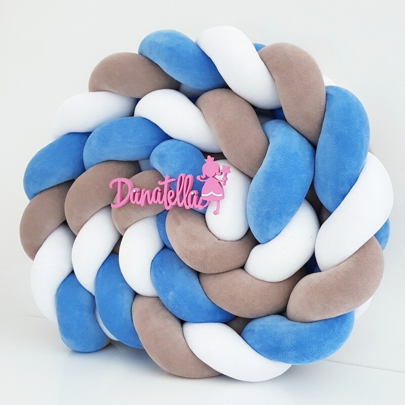 Paracolpi Intrecciato Blu Marrone Bianco