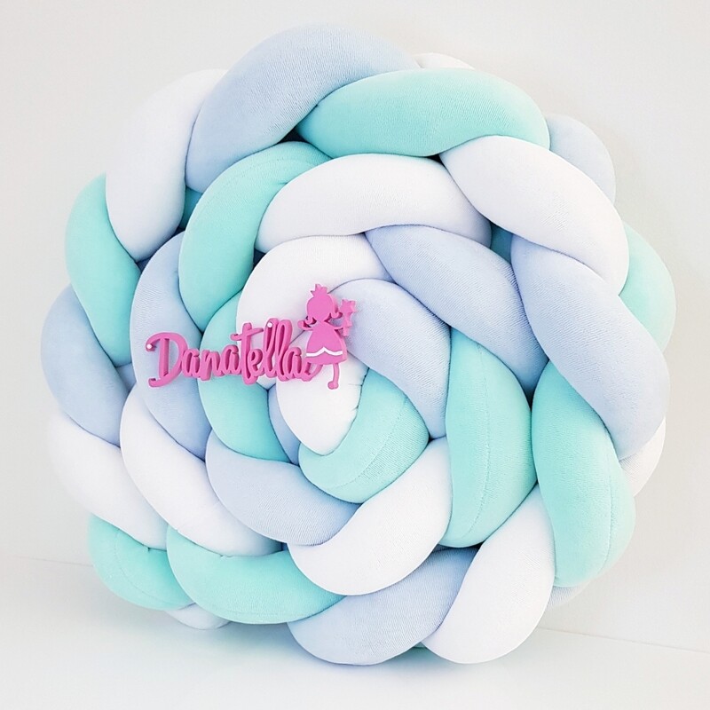 Paracolpi Intrecciato Tiffany Celeste Bianco 