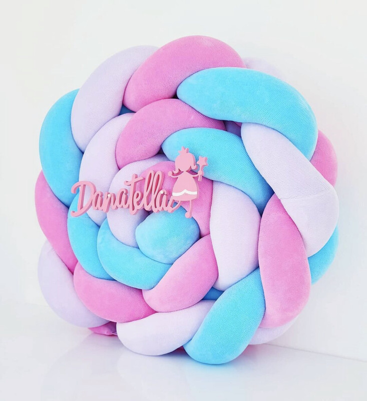 Paracolpi Intrecciato Azzurro Rosa Fucsia 