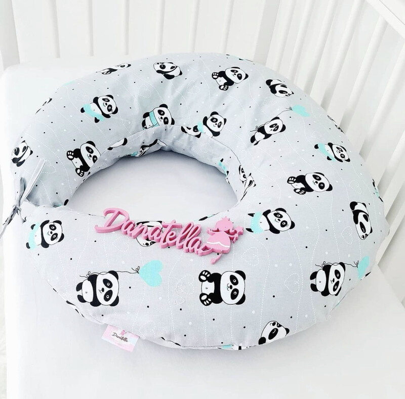 Cuscino Allattamento Panda Menta