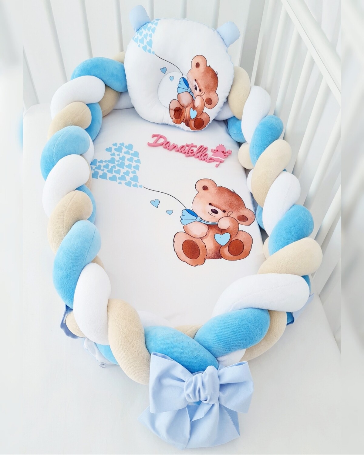 Riduttore Lettino Intrecciato Premium Orsetto Palloncini 